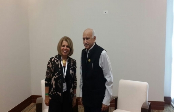 Honorable Ministro de Estado Sr. M. J. Akbar visitó Margarita desde 14-18 de septiembre 2016 para asistir a la 17a Cumbre de Paises no Alineados