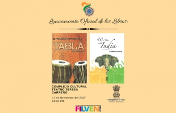 Launching of  the books: 40 years in India and the fascinating world of the table, cultural complex Teresa Carreño November 10, 3.00 PM. 