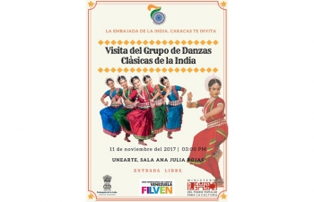 Performance of a 10 Member Odissi Dance Group led by Ms. Shubhada Varadkar on 11 November 2017 at Une Arte Theatre. 