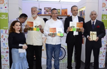 Two books on India in Spanish - '40 Años en la India' (40 years in India) and 'El Fascinante Mundo de Tabla' (The Fascinating World of Tabla) - published by the Embassy were launched at the International Book Fair FILVEN-2017 held in Caracas.