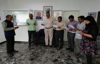 Pledge taking ceremony at Embassy of India, Caracas to observe Anti-Terrorism Day On May 21, 2018.