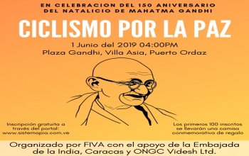 Celebracion del 150 aniversario del Natalicio de Mahatma Gandhi en Venezuela