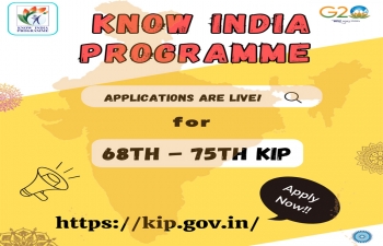 The Know India Programme (KIP) of the Ministry of External Affairs is a three-week knowledge programme designed for the diaspora youth with age limit 21-35.