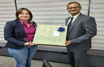 Ambassador meeting the Vice President for Science, Technology, Education and Health